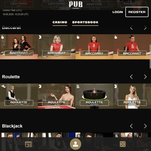Pub Casino Baccarat and Roulette