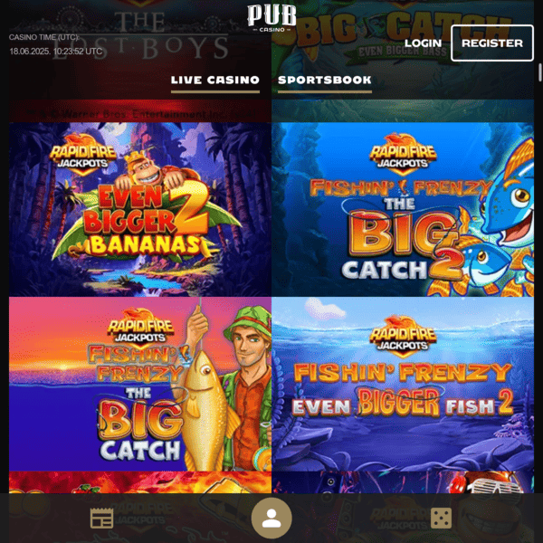 Pub Casino Jackpots Fishin Frenzy
