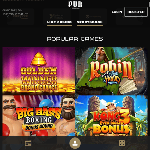 Pub Casino Popular Slots
